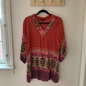 Tolani Nisha Silk Mixed Print Tunic Dress